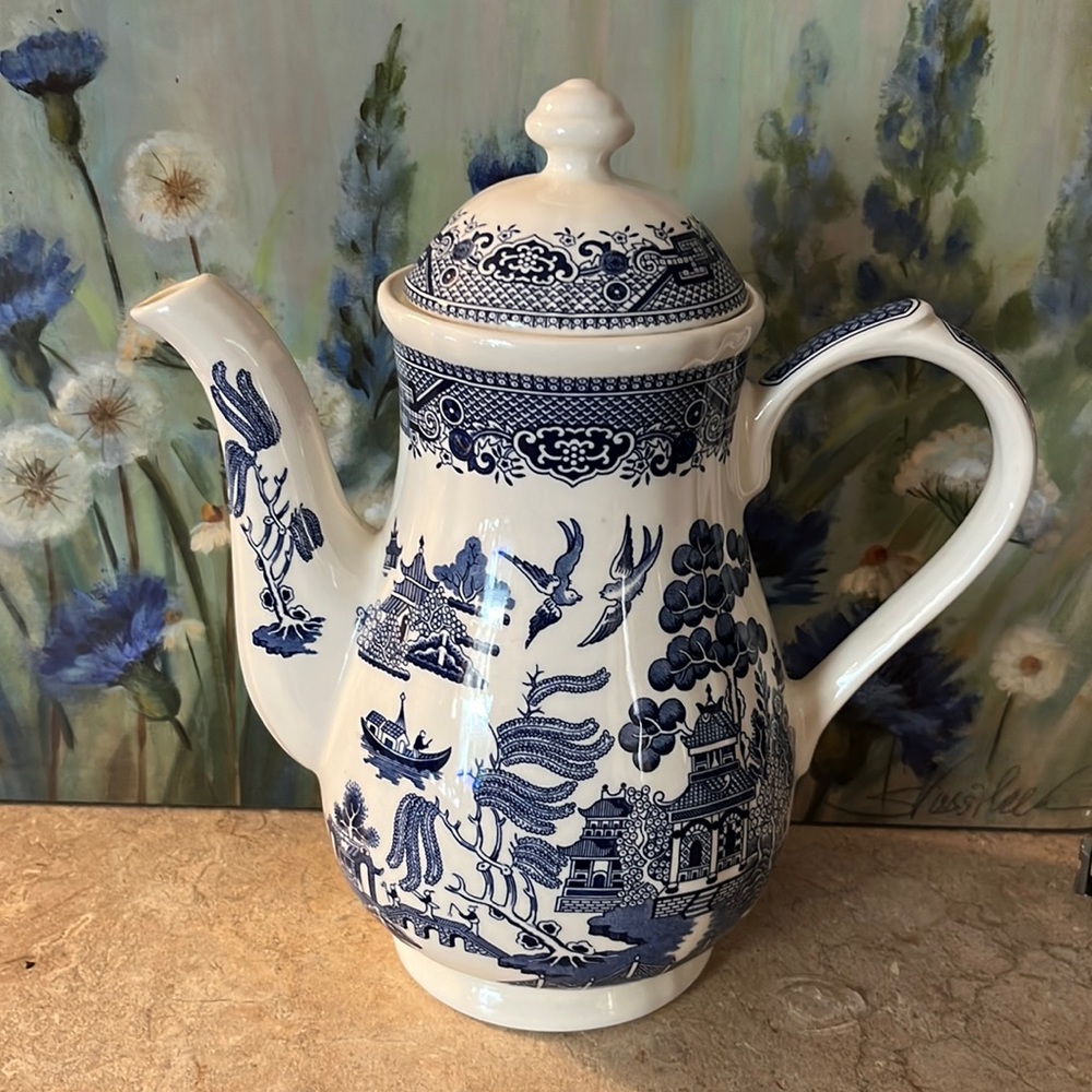 Blue willow tea kettle
